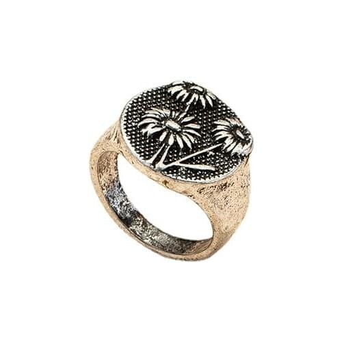 2021 Ins Antique Flower Minimalism Knuckle Finger Band Piercing Rings Trendy Korean Fashion Women Party Jewelry