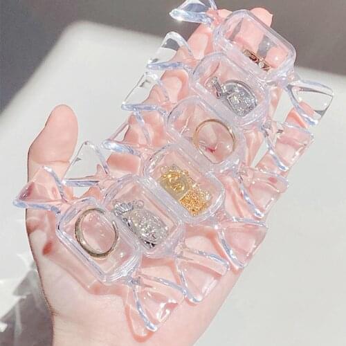 10pcs Candy Shaped Jewelry Carrying Case Plastic Transparent Small Pill Ring Pendant Necklace Package Travel Accessories Storage
