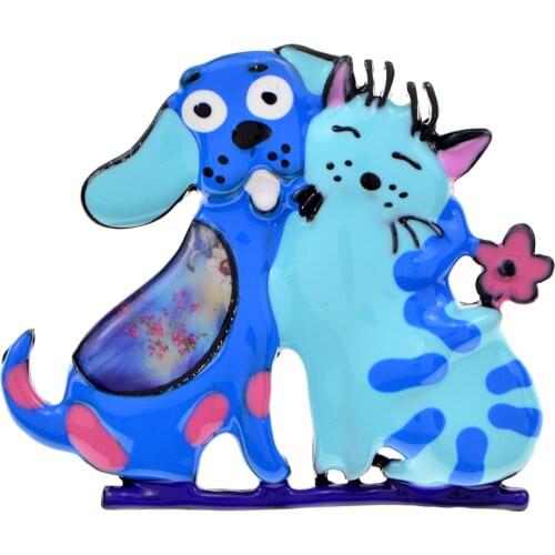 CINDY XIANG New Enamel Dog And Cat Brooches For Women And Men Cute Funny Colorful Animal Pin Brooch For Kids Jewelry Accessories