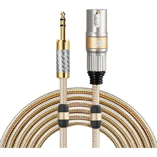 HiFi Mic Cable Stereo 1/4" TRS Jack 6.35mm to XLR 3 Pin Amplifier Microphone 6.3 Balanced Audio Cable Braided 1M 2M 3M 5M 8M
