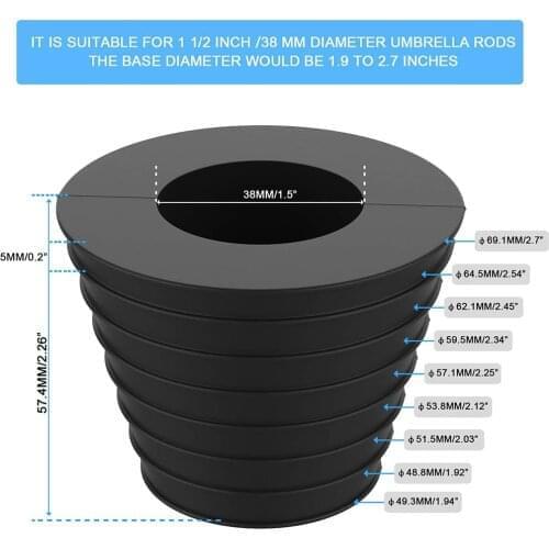 Patio Table Umbrella Tapered Wedge Ring Fits Umbrella Pole Diameter 38mm for Terrace Table Hole Opening or Parasol Base Stand