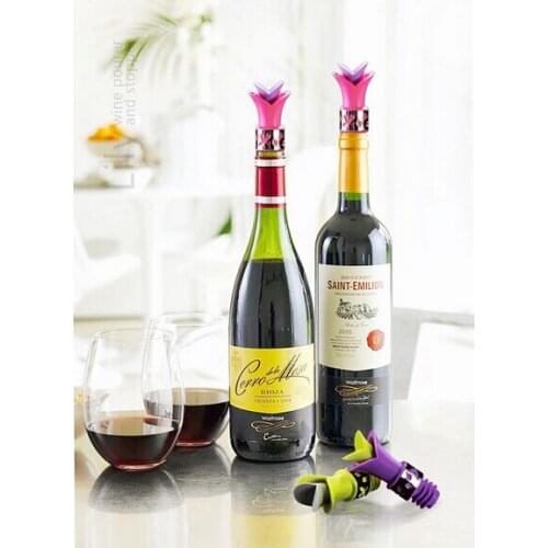 Red Wine Aerator Plug Cap Bottle Pour Shutoff Silicone Seal Stopper Liquor Spirit Pourer Wine Spout with Rubber Stopper ZW738