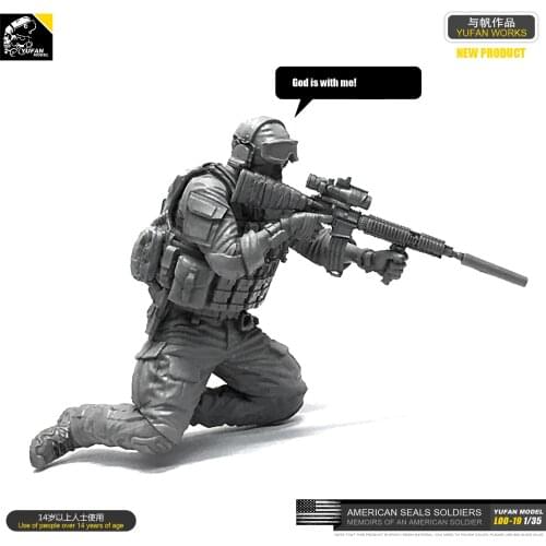 Yufan Model 1/35 Figure Model Kit Resin Soldier Of Us Seal Commando Unmounted Loo-19