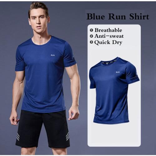 Mens Running T-Shirts, Quick Dry Sport T-Shirts, Fitness Gym Running Shirts, Soccer Shirts Mens Jersey Sportswear Gym Clothing