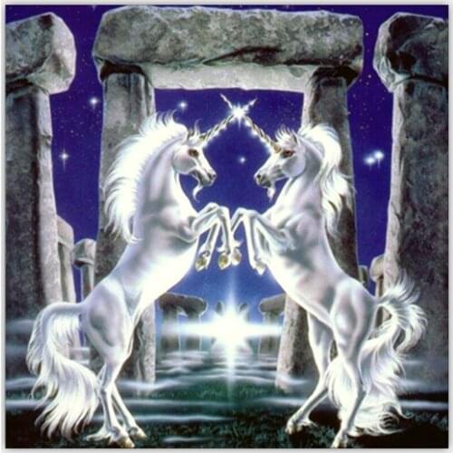 DIY Round Full Mosaic 5D Icon Diamond Embroidery unicorn Rhinestones diamond Painting Cross Stitch Kits Home Decor