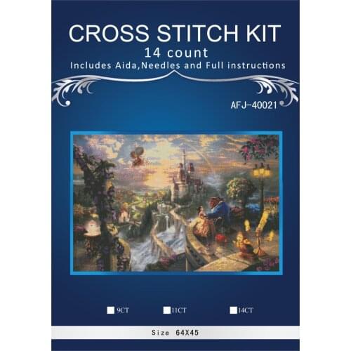 Country hills home Decor counted 14ct white canvas similar DMC Cross Stitch kits14CT needlework Set DIY embroidery