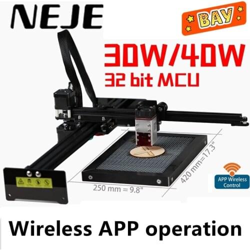 NEJE-máquina de grabado láser Master 2s PLUS, enrutador de madera profesional, 30W, 255x420mm, con Control por aplicación
