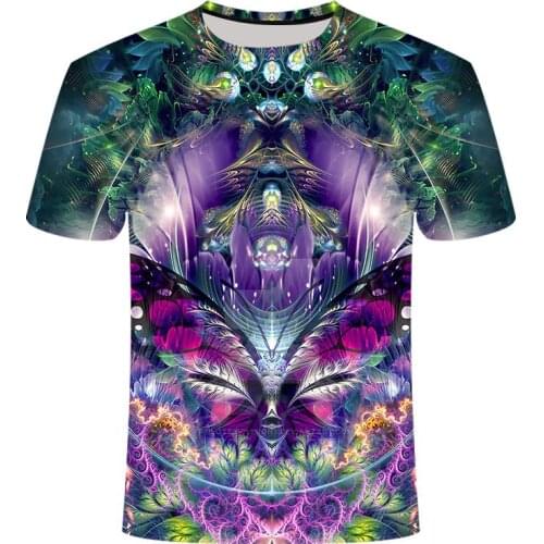 2021 New Summer Style Mens T-Shirt Colorful Galaxy Space Psychedelic Floral 3D Print Women/Men T Shirt Hip Hop Casual Tees Tops