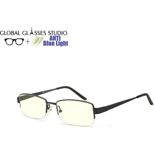 Eyeglasses Frames Blue Light Glasses Brown Rectangle Fashion Metal Reading Women Men Vintage ME1002-C3