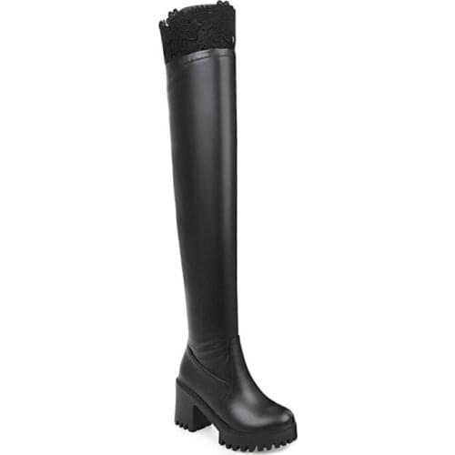 In the fall and winter of 2017 the new foreign trade high-heeled knee-high boots thin leg their super small