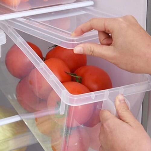 Refrigerator Fresh Keeping Japanese Kitchen With Handle Plastic Can Be Superimposed Lid Sealed Food Fruit Kitchen Accessories