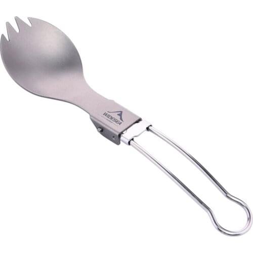 WIDESEA Camping Tableware Folding Titanium Spoon Picnic Cutlery Tourist Outdoor Cookware Hiking Trekking