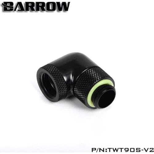 Barrow TWT90S-V2 Rotary Fittings,90degree Double Rotary Adapter Black/Silver water cooler heatsink gadget