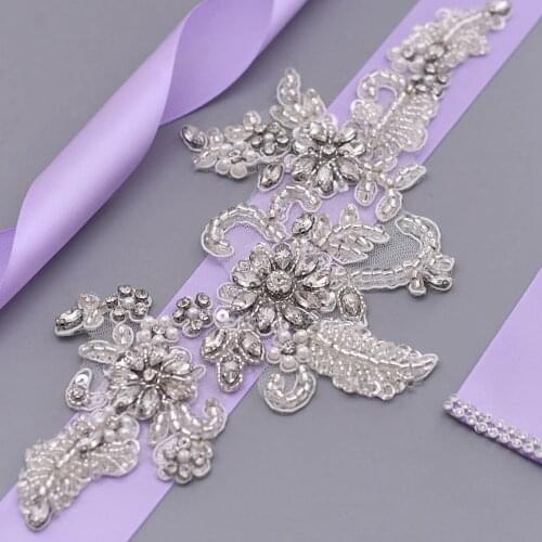 S139 Luxurious Bridal Bridesmaid Wedding Dress Belts Female Prom Evening Dresses Accessories Belt Women Wedding Garter Waistban