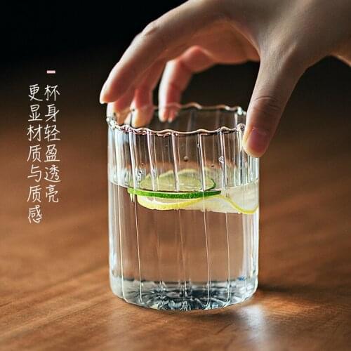 Glass ins Feng Shui cup female Japanese cup household heat resistant tea milk tea milk cup nice looking and simple