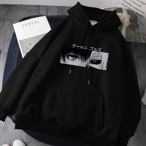 Tokyo Ghoul Hoodies Kaneki Ken Eyes Japan Anime Manga Pullovers Hoodie Loose Hip Hop Sweatshirt Punk Streetwear Harajuku Women