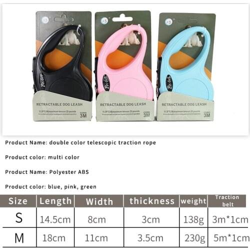 Pet Leash Retractable Dog Leash Portable Hand-Held Soft Polyester Rope for Outdoor Dogs Pets JS22