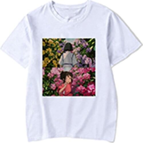 Ghibli Hayao Miyazaki Totoro Spirited Away t shirt women Chihiro print cotton short sleeve custom T-Shirt vogue summer tops