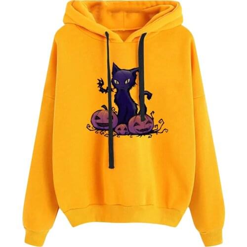 Women Hoodie Sweatshirt Humor Cartoon Print Crew Neck Pullover Oversized Autumn Winter Long Sleeve Hoodies Draw String Moletom