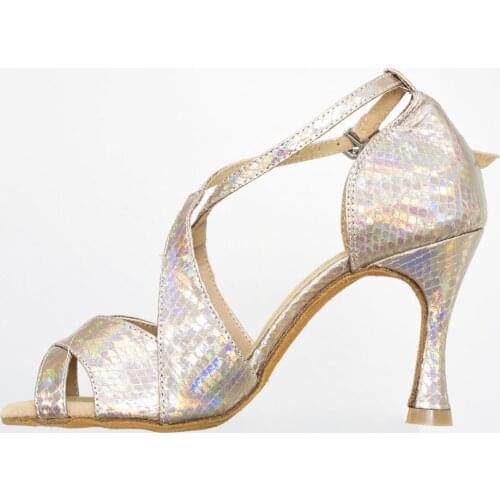 Evkoodance New Women Dance Shoes PU Leather Latin Ballroom Dance Shoes Girls Soft Party Salsa Dance Shoes Heels 5-10cm Dancing