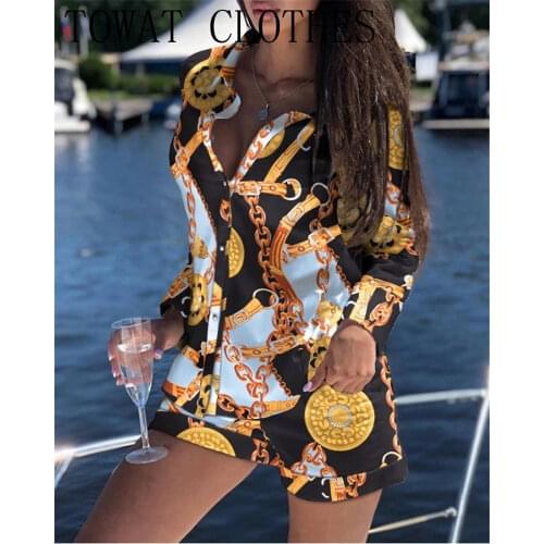 Chain Pint Buttoned Top & Pocket Design Shorts Set Summer Suit For Women 2021 2PCS
