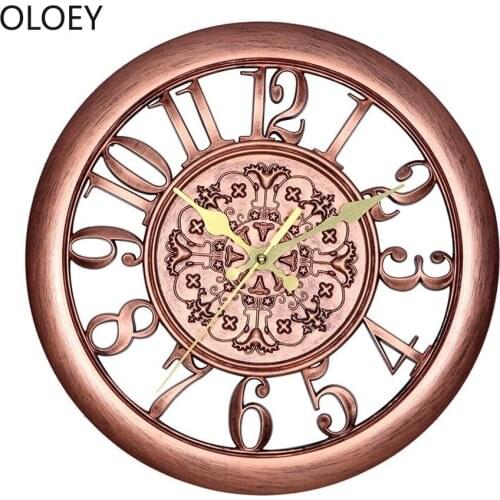 Gold Retro Wall Clock Home Decor Luxury Large Mechanism Clocks Wall Watch Living Room Creative Vintage 3d Horloge Gift Ideas New