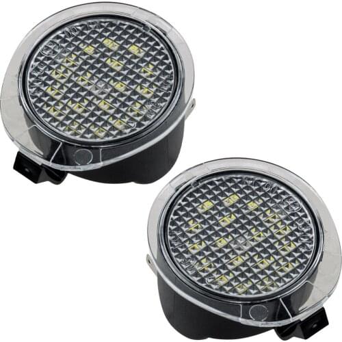 1 Pair White Car LED Side Mirror Under Puddle Light Lamp Fit for Toyota Tundra Sequoia 2008 2009 2010 2011 2012 2013 2014-2019