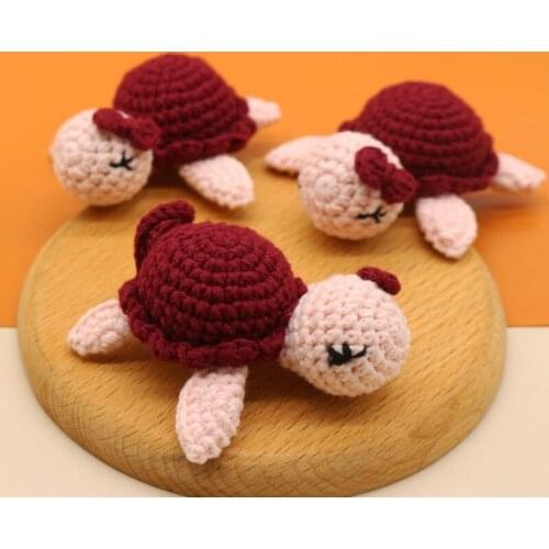1 Pc DIY Crochet Tortoise Bead Pacifier Clip Chain Accessories Baby Teething Soother Handmade Knitting Turtle Toy