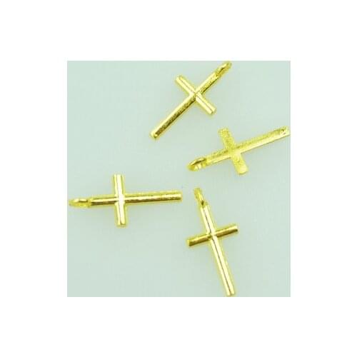 150pcs/lot Fashion gold color Alloy cross Charms Fit Pendants & Necklace Jewelry Findings DIY Handcraft 17*8mm T60