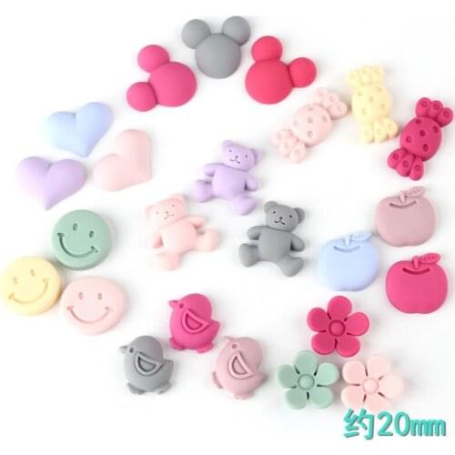 20pcs/pcs Resin bear flower heart shape Flatback Cabochon Scrapbooking Diy Hair Accessory Phone Decor Deco Parts