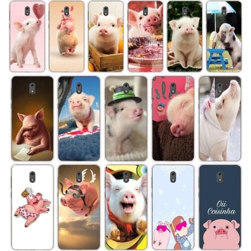 28 Cute Little Pink Pet Pig Luxury Silicone TPU Protective Cover Phone Case On Case For Nokia 2 2.3 3 3.1 5 5.1 Case Soft