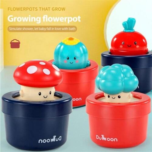4 Colors Baby Shower Toy Mushroom Grow Flower Pot Sprinkler Bath Water Drop Simulation Plant Shower Bathing Toy For Baby Kids