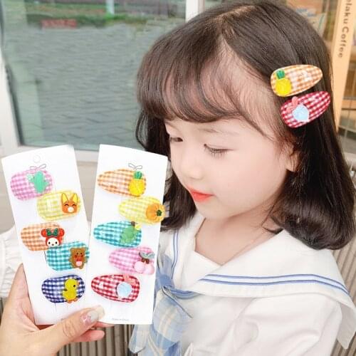 5/10 Pcs/Set Baby Girls Cute Cartoon Fresh Fruit Carrot Ornament Hair Clips Children Lovely Sweet Hairpins Kids Hair Accessories