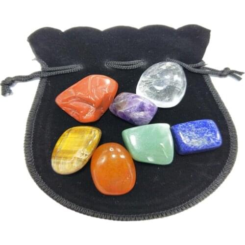 7pcs Set Chakra Natural Stones Reiki Healing Crystals Tones Prayer Spiritual Yoga Energy Stone Home Decoration Accessories