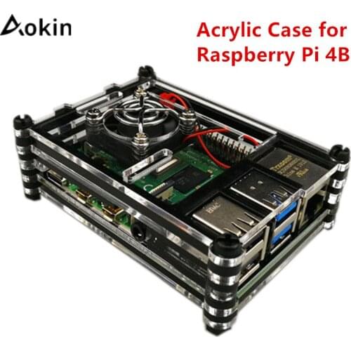Raspberry Pi 4B Acrylic Case New 9 Layers Raspberry Pi 4 Case Box Black Enclosure+Cooling Fan For Raspberry Pi 4 Model B