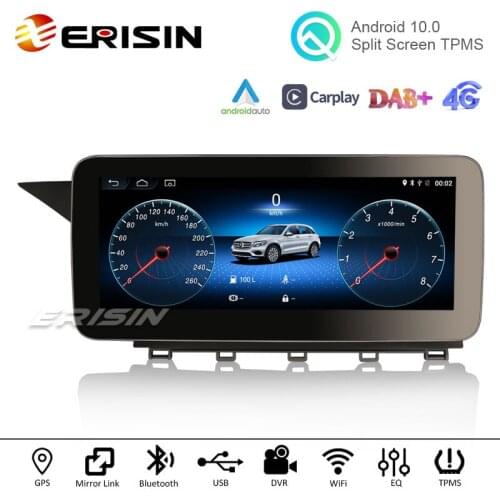 Erisin 2654 10.25" Android 10 OEM Car Radio CD Player GPS For Mercedes Benz GLK-Class X204 WiFi 4G IPS Screen Wireless CarPlay