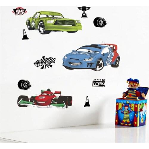 Car Wall Stickers For Kids Room Cartoon Boy Bedroom Home Decoration 3d Vivid Mural Art Decals Boys Room Decor