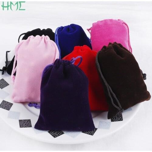 Jewelry Packaging Display Velvet Pouches Drawstring Packing Gift Bags & Pouches For Wedding Party Decora 5x7 7x9 9x12 10x15cm