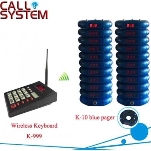 Wireless service taking meals calling equipment 1 set with 1 keyboard and 20 pagers 433.92mhz