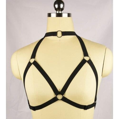 Body Cage Women Pastel Goth Punk Cage Bra Sexy Bondage Lingerie Exotic Dancewear bodysuit Harness Suspender harness cage