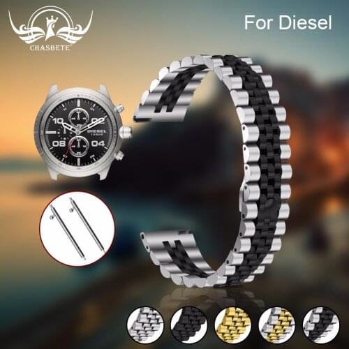 For Diesel Watch Band 18mm/ 20mm/ 22mm Black Silver Hight Quality Stainless Steel Watchband For Men Women Loop Bracelet Gold