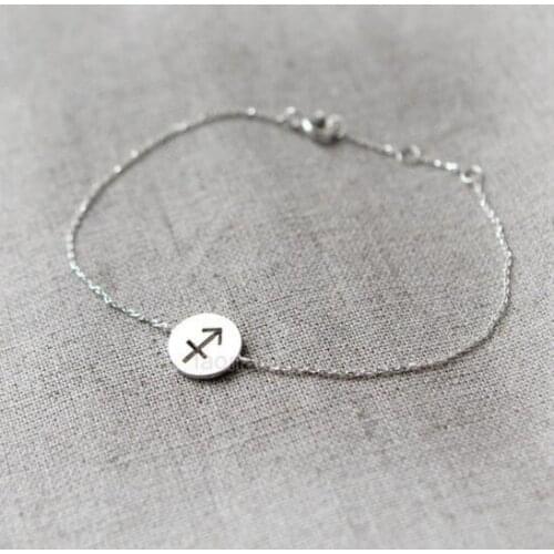 One Piece Fashion 12 Zodiac Signs Round Constellation Bracelets For Women Gifts Charm Chain Bracelet Jewelry