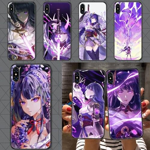 Genshin Impact RAIDENSHOGUN Phone Case Cover Hull For iphone 5 5s se 2 6 6s 7 8 12 mini plus X XS XR 11 PRO MAX black pretty