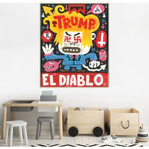 Citon Jorge Gutierrez《Eldiablo》Canvas Art Oil Painting Famous Artwork Poster Picture Wall Decor Home Living room Decoration