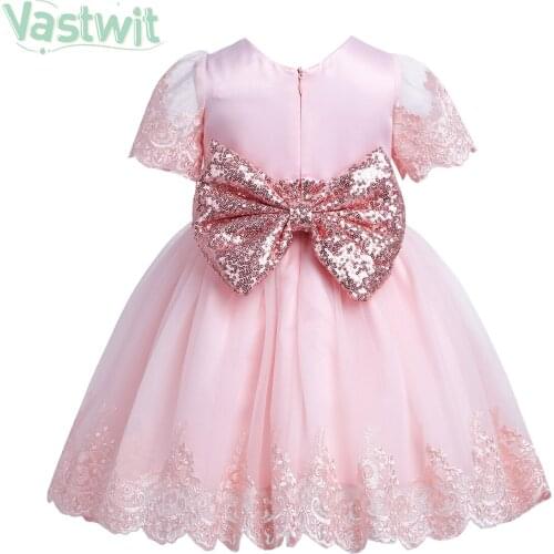 Newborn Clothes Infant Dresses For Baby Girl Wedding Party Princess Dress Lace Sequin 1st Year Birthday Dress 3 9 12 18 24 Month