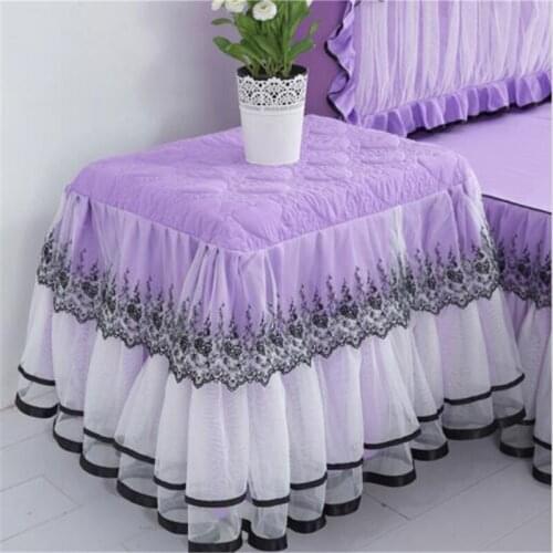 50x60cm thickend cotton with lace edge bedside decorative tablecloth princess multifunctional table dust cover lace table cloth