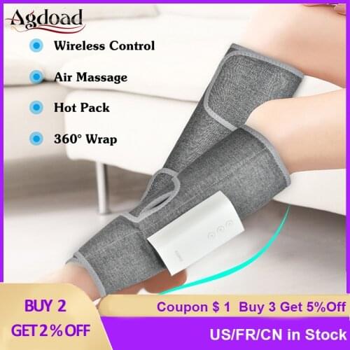 Air Compression Leg Massager Hot Compress Wireless Full Leg Massage Device Varicose Veins Treatment Promote Blood Circulation