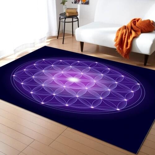 Purple Life Flower Carpets for Living Room Home Bedroom Girl Bedside Blanket Modern Under Bed Mat