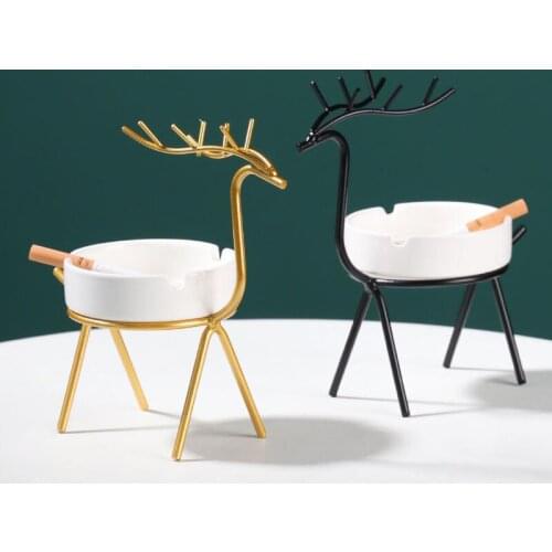 Creative Cute Deer Ashtray Personality Net Red Home Living Room Coffee Table European Ashtray Decoration Ornaments