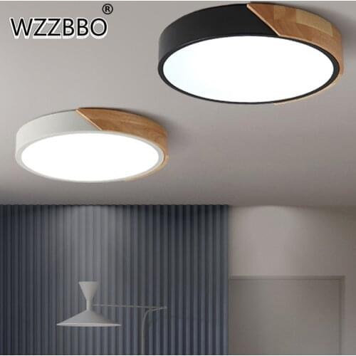 Macaron Led Round Childrens Study Bedroom Ceiling Lamp Simple Modern Solid Wood Aisle Living Room Lamp